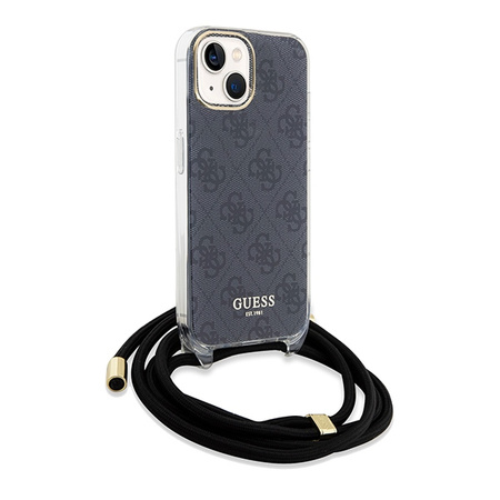 Etui Guess Crossbody Cord 4G Print na iPhone 15 / 14 / 13 - czarne