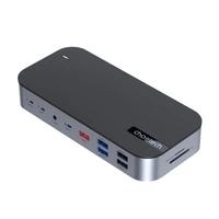 HUB Choetch M52 USB-C – USB-C PD/USB-C/USB-A/HDMI/VGA/DP/SD/TF/RJ45/AUX – grau