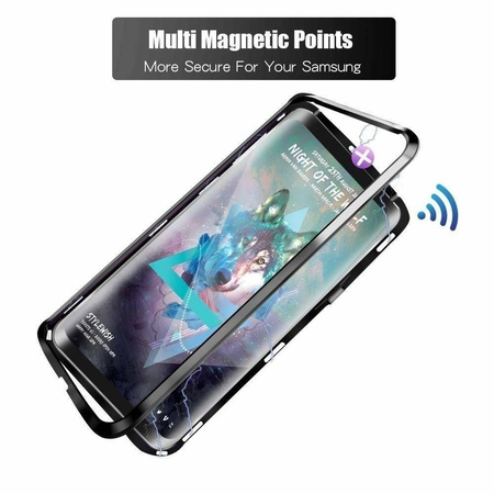 Etui SAMSUNG GALAXY S10 3w1 Double Magnetic 360 Aluminium i Szkło czarne