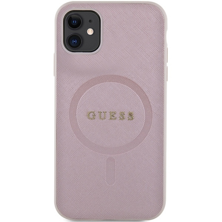 Guess GUHMN61PSAHMCP case for iPhone 11 / Xr - pink Saffiano MagSafe