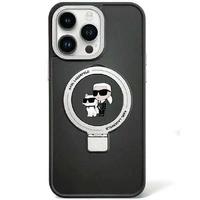 Karl Lagerfeld KLHMP15SHMRSKCK iPhone 15 6.1&quot; black/black hardcase Ring Stand Karl&amp;Choupette MagSafe