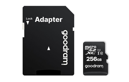 Goodram Microcard 256 GB karta pamięci micro SD XC UHS-I class 10, adapter SD (M1AA-2560R12)