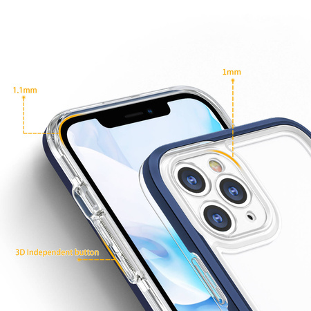 Clear 3in1 case for iPhone 11 Pro blue frame gel cover