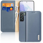 Dux Ducis Hivo Genuine Leather Bookcase type case for Samsung Galaxy S22+ (S22 Plus) blue