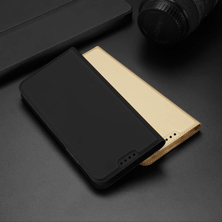 Dux Ducis Skin Pro Case For Xiaomi Redmi 11A / Poco C55 / Redmi 12C Cover Flip Card Wallet Stand Gold