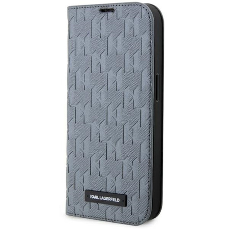 Karl Lagerfeld KLBKP14LSAKLHPG iPhone 14 Pro 6.1&quot; bookcase silver/silver Saffiano Monogram