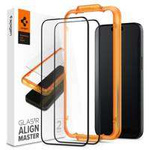 GEHÄRTETES GLAS Spigen ALM GLASS FC 2ER-PACK IPHONE 15 PRO MAX SCHWARZ