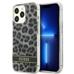 Schutzhülle IPHONE 13 PRO Guess Hardcase Leopard (GUHCP13LHSLEOK) grau