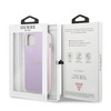 Original Case IPHONE 13 MINI Guess Saffiano Hot Stamp & Metal Logo (GUHCP13SPSASBPU) purple