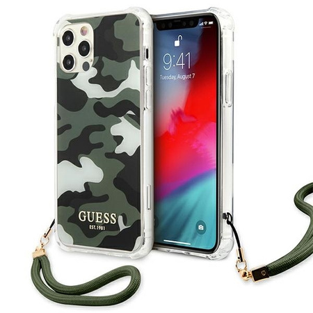 Guess GUHCP12LKSARKA iPhone 12 Pro Max 6,7" zielony/khaki hardcase Camo Collection