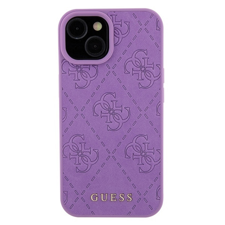 Guess GUHCP15SP4EPMU iPhone 15 6,1&quot; lila/helllila Hardcase Leder 4G gestempelt