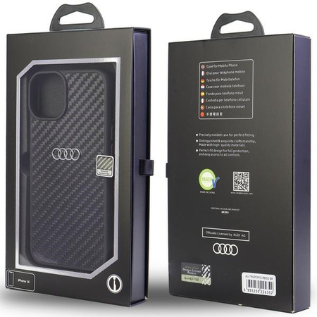 Audi Carbon Fiber iPhone 12/12 Pro 6,1&quot; schwarz/schwarz Hardcase AU-TPUPCIP12P-R8/D2-BK