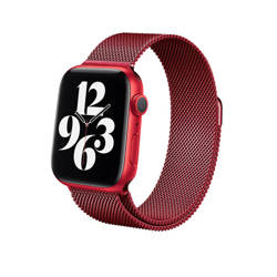 Crong Milano Steel – Pasek ze stali nierdzewnej do Apple Watch 38/40/41 mm (czerwony)