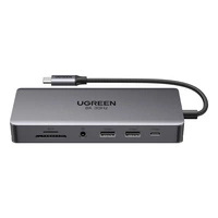 HUB Ugreen CM681 15978 13in1 USB-C – 2x USB-A 3.2 / 2x USB-A 3.0 / USB-C 3.2 / 2x HDMI / DisplayPort / RJ45 / SD und TF / AUX / USB-C PD