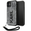 Karl Lagerfeld KLHCN61PSQRKS iPhone 11 / Xr 6,1&quot; Silber/Silber Hardcase Pailletten Kordel