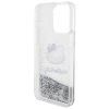 Hello Kitty Liquid Glitter Charms Kitty Head Hülle für iPhone 15 Pro Max – Silber