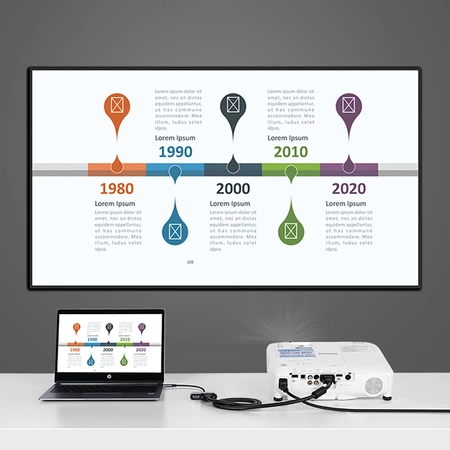 Adapter Ugreen CM162 50505 USB-C - HDMI / VGA / USB-A 3.0 / USB-C PD - szary