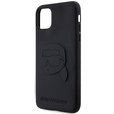 Original Case IPHONE 11 Karl Lagerfeld Hardcase Rubber Karl Head 3D (KLHCN613DRKNK) black