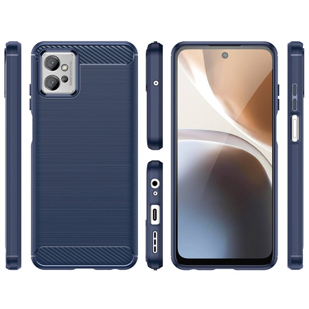 Carbon Case etui Xiaomi Redmi Note 11E /Redmi 10 5G / Redmi 10 Prime+ 5G / Poco M4 5G elastyczny silikonowy karbonowy pokrowiec niebieskie