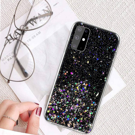 Case IPHONE 13 PRO MAX Sequins Glue Glitter Case black