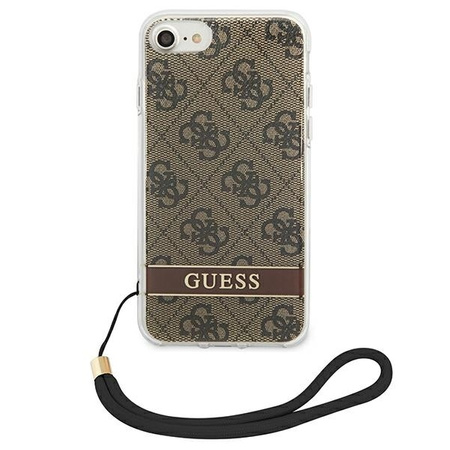 Etui IPHONE SE 2022 / SE 2020 / 7 / 8 Guess Hardcase 4G Print Strap (GUOHCI8H4STW) brązowe