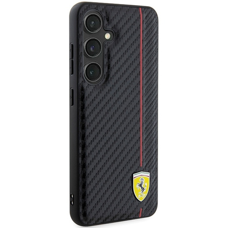 Oryginalne Etui FERRARI hardcase Carbon Printed Line FEHCS24MN3DUR do Samsung Galaxy  S24 Plus Czarny