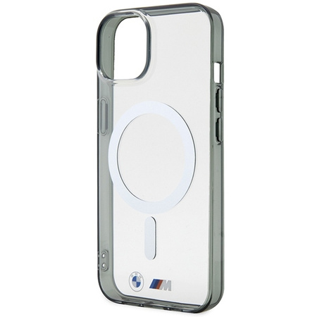 BMW BMHMP14SHCRS iPhone 14 6.1&quot; Hülle transparent Hardcase Silver Ring MagSafe