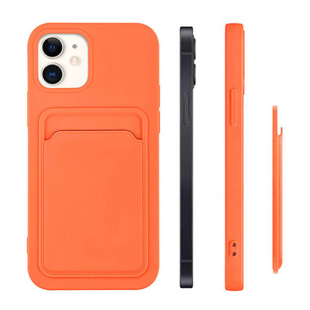 Card Case silicone wallet case with card holder documents for iPhone 12 Pro Max orange