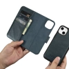 iCarer Oil Wax Wallet Case 2in1 Case iPhone 14 Anti-RFID Leder Flip Case Blau (WMI14220721-BU)