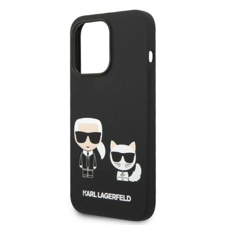 Karl Lagerfeld KLHMP14LSSKCK iPhone 14 Pro 6.1&quot; Hardcase schwarz / schwarz Liquid Silicone Karl &amp; Choupette Magsafe