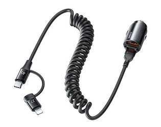 Ładowarka Samochodowa 45W z Kablem 2w1 USB-C + Lightning Remax Ruichy Series RCC356 czarna