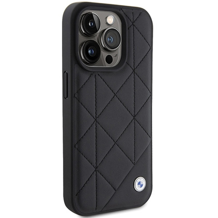 BMW Leather Quilted case for iPhone 15 Pro Max - black