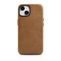 iCarer Oil Wax Premium Leather Case iPhone 14 Magnetic Leather Case with MagSafe Brown (WMI14220701-TN)