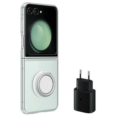 Silikon-Gadget-Hülle für Samsung Galaxy Z Flip 5 + USB-C-25-W-Ladegerät – transparent