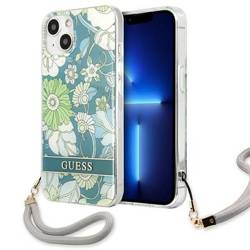 Case IPHONE 13 MINI Guess Hardcase Flower Strap (GUHCP13SHFLSN) green