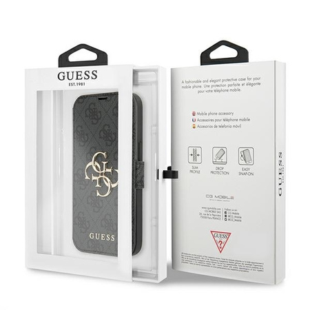 Guess GUBKP13L4GMGGR iPhone 13 Pro / 13 6.1 &quot;grau / graues Buch 4G Big Metal Logo