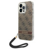 Original Case IPHONE 14 PRO Guess Hardcase 4G Print Strap (GUOHCP14LH4STW) brown