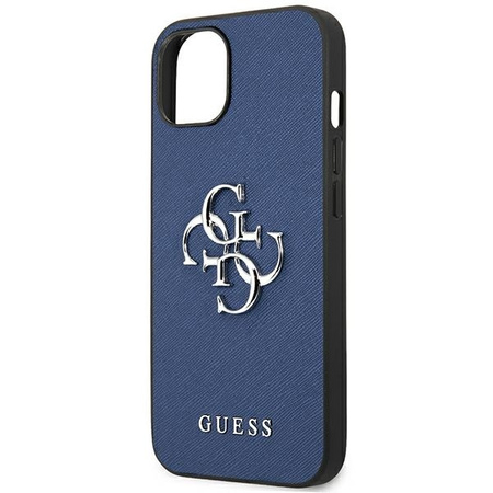 Guess nakładka do iPhone 13 Mini 5,4&quot; GUHCP13SSA4GSBL niebieski hard case Saffiano 4G Metal Logo