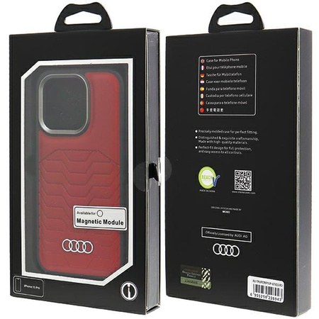 Audi Synthetic Leather MagSafe iPhone 15 Pro 6.1" czerwony/red hardcase AU-TPUPCMIP15P-GT/D3-RD