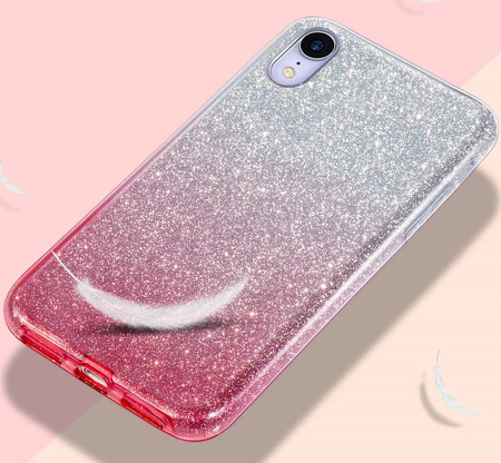 Etui XIAOMI REDMI 10 Brokat Glitter srebrno-różowe