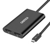 Choetech adapter przejściówka rozdzielacz USB Typ C Thunderbolt 3 (40Gbps) - 2x DisplayPort 4K 60Hz czarny (HUB-D03)