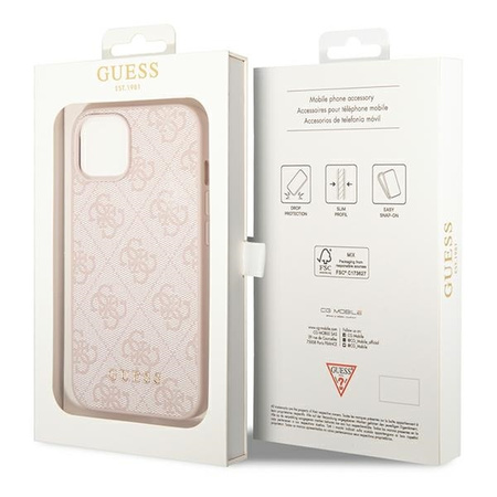 Guess GUHCP14MG4GFPI iPhone 14 Plus 6,7" różowy/pink hard case 4G Metal Gold Logo