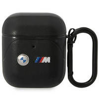 BMW BMA222PVTK AirPods 1/2 cover black/black Leather Curved Line