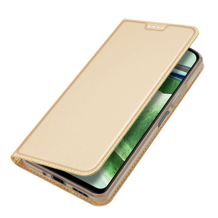 Dux Ducis Skin Pro Case For Xiaomi Redmi Note 12 5G / Poco X5 5G Flip Cover Card Wallet Stand Gold