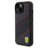 Original Case IPHONE 13 / 14 / 15 Ferrari Hardcase Perforated Waves Metal Logo (FEHCP15SPWAK) black