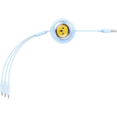 BASEUS zwijany kabel USB do Micro/Lightning/Typ C 3w1 Leo 3.5A 1.1m niebieski CB000063