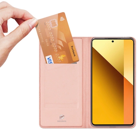 Dux Ducis Skin Pro Hülle mit Klappe und Kartenfach für Xiaomi Redmi Note 13 5G – Pink