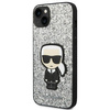 Original Case IPHONE 14 Karl Lagerfeld Hardcase Glitter Flakes Ikonik (KLHCP14SGFKPG) silver