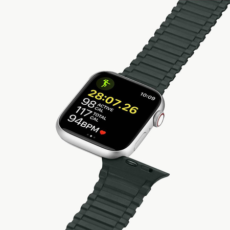 Dux Ducis Strap (Armor Version) Strap for Apple Watch SE, 8, 7, 6, 5, 4, 3, 2, 1 (41, 40, 38 mm) Magnetic Silicone Band Bracelet Green