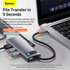 Baseus Metal Gleam 5w1 wielofunkcyjny HUB USB Typ C - USB Typ C Power Delivery 100 W / HDMI 4K 30 Hz / 3x USB 3.2 Gen 1 Szary (CAHUB-CX0G)